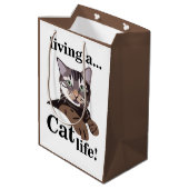 Kattenliefhebber Grappig Medium Cadeauzakje (Achterkant Gekanteld)