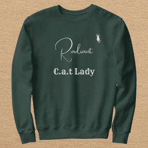 Kattenliefhebber groen en wit script kat moeder aa trui
