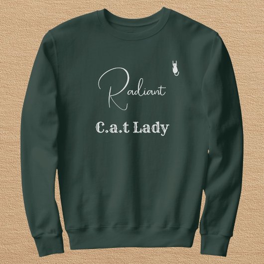 Kattenliefhebber groen en wit script kat moeder aa trui