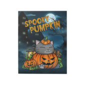 Kattenliefhebber Halloween Kat Pompoen Notitieblok (Linkerzijde)
