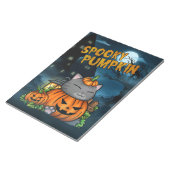 Kattenliefhebber Halloween Kat Pompoen Notitieblok (Schuin)