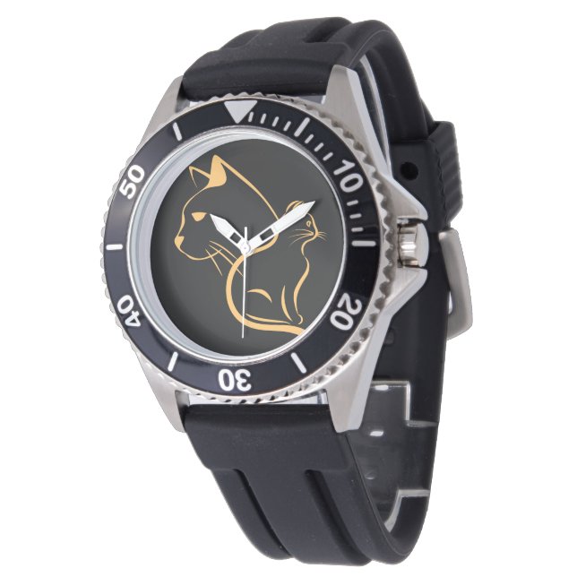 Kattenliefhebber Horloge (Gekanteld)