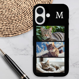Kattenliefhebber Huisdier Fotogalerij Monogrammed iPhone 16 Hoesje