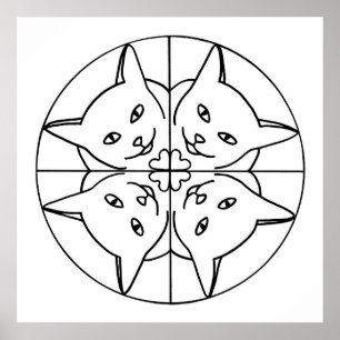 Kattenliefhebber Kaleidoscoop Katten Harten Overzi Poster