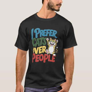 Kattenliefhebber Katten Boven Mensen Grappige Katt T-shirt