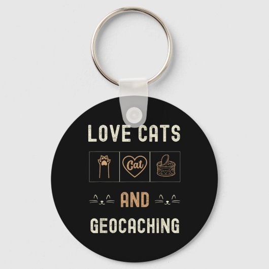 Kattenliefhebber Katten en Geocaching Kittens Huis Sleutelhanger (Voorkant)