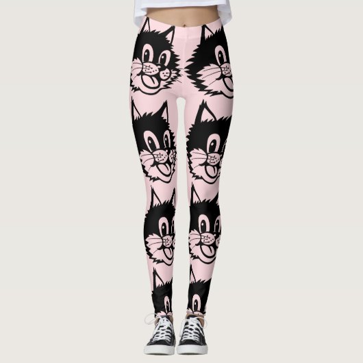 KATTENLIEFHEBBER KATTENGLIMLACH RETRO LEGGINGS YOG (Voorkant)