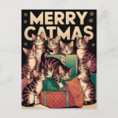 Kattenliefhebber Kerst Grappige Vintage Briefkaart (Voorkant)