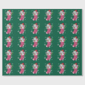 Kattenliefhebber Kerst Moppen Kattenbezitter Cadeaupapier (Vlak)