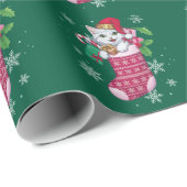 Kattenliefhebber Kerst Moppen Kattenbezitter Cadeaupapier (Rol Hoek)