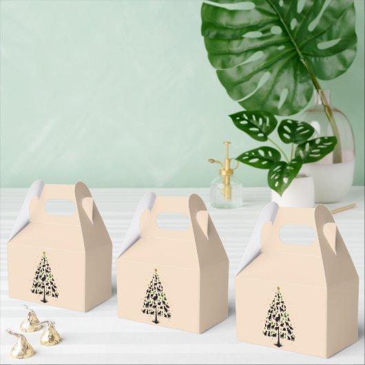 Kattenliefhebber Kerstboom 2 Bedankdoosjes (Meervoudige)
