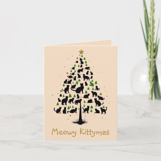 Kattenliefhebber Kerstboom 2 Notitiekaartje (Voorkant)