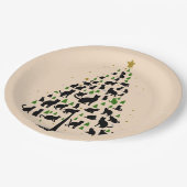 Kattenliefhebber Kerstboom 2 Papieren Bordje (Gekanteld)