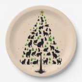 Kattenliefhebber Kerstboom 2 Papieren Bordje (Voorkant)