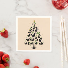 Kattenliefhebber Kerstboom 2 Servet