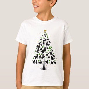 Kattenliefhebber Kerstboom 2 T-shirt