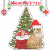 Kattenliefhebber kerstboom en Kat Sticker (Voorkant)