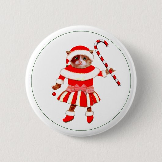 Kattenliefhebber Kerstcadeaus Knop Ronde Button 5,7 Cm (Voorkant)