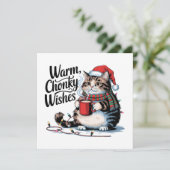 Kattenliefhebber kerstgroeten. feestdagenkaart (Staand voorkant)