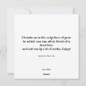 Kattenliefhebber kerstgroeten. feestdagenkaart (Achterkant)