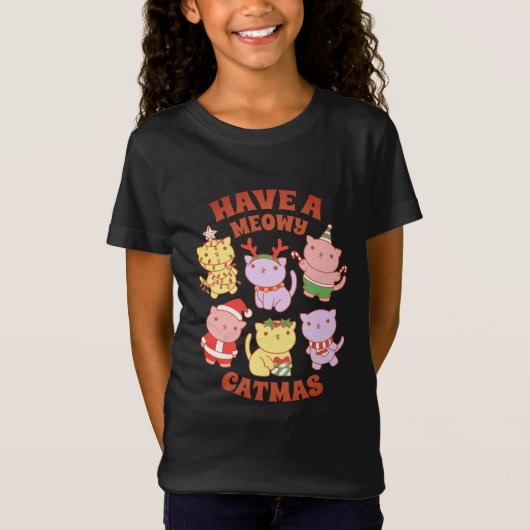 Kattenliefhebber Kerstmis, Prettig Kattmis T-shirt (Voorkant)
