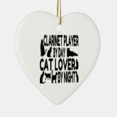 Kattenliefhebber klarinetspeler keramisch ornament (Rechts)