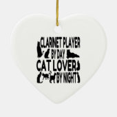 Kattenliefhebber klarinetspeler keramisch ornament (Achterkant)