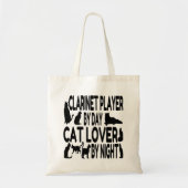 Kattenliefhebber klarinetspeler tote bag (Voorkant)