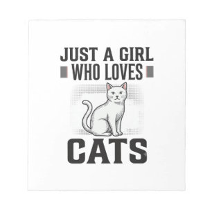 Kattenliefhebber Meisje Vintage Gravure Shirt Ontw Notitieblok