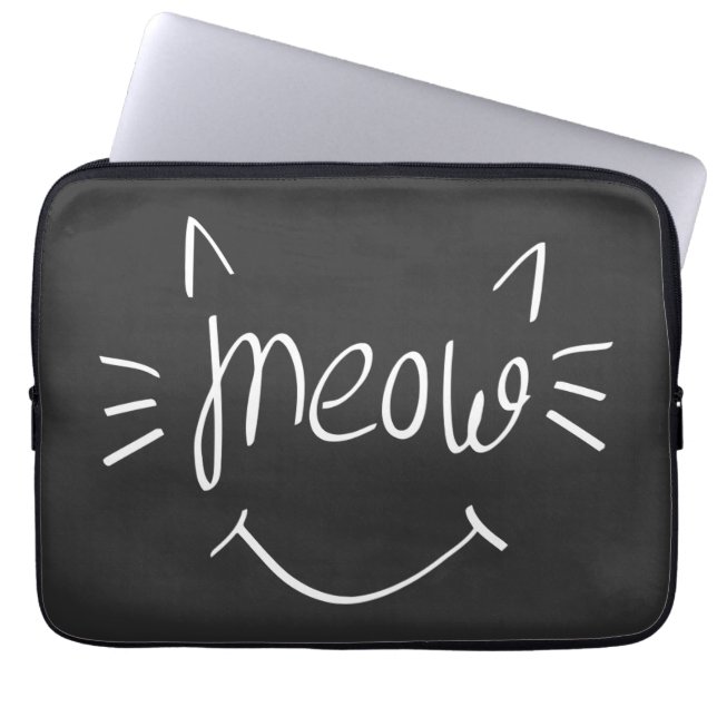 Kattenliefhebber Meow  Laptop Sleeve (Voorkant)