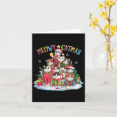 Kattenliefhebber Meowy Catmas Cat Christmas Tree L Kaart (Gele Bloem)
