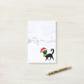 Kattenliefhebber met doornig kerstfeest post-it® notes (Op bureau)