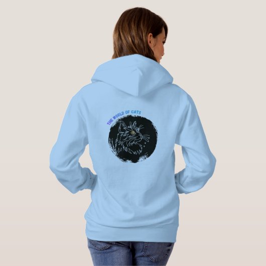 Kattenliefhebber ontwerp hoodie (Achterkant volledig)