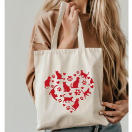 Kattenliefhebber Rode Hart van Katten Tote Bag