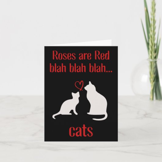 Kattenliefhebber Roos En Rode Valentijn Kaart (Voorkant)