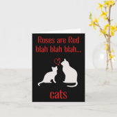 Kattenliefhebber Roos En Rode Valentijn Kaart (Gele Bloem)