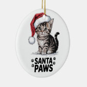 Kattenliefhebber - Santa Paws Keramisch Ornament (Rechts)