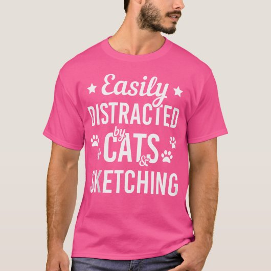 Kattenliefhebber schetsen minnaar katten en schets t-shirt (Voorkant)