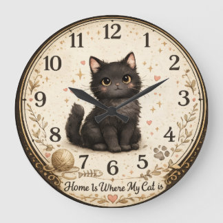 Kattenliefhebber Snorharen Sierlijke Wandklok Ontw