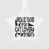 Kattenliefhebber Speciaal Onderwijs Docent Ornament (achterkant)