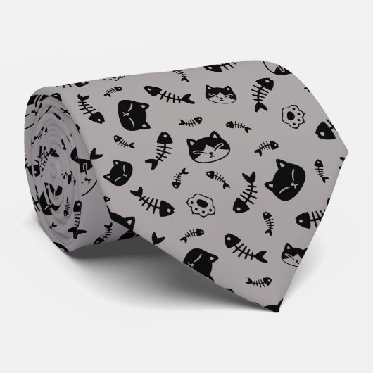 kattenliefhebber stropdas (Opgerold)