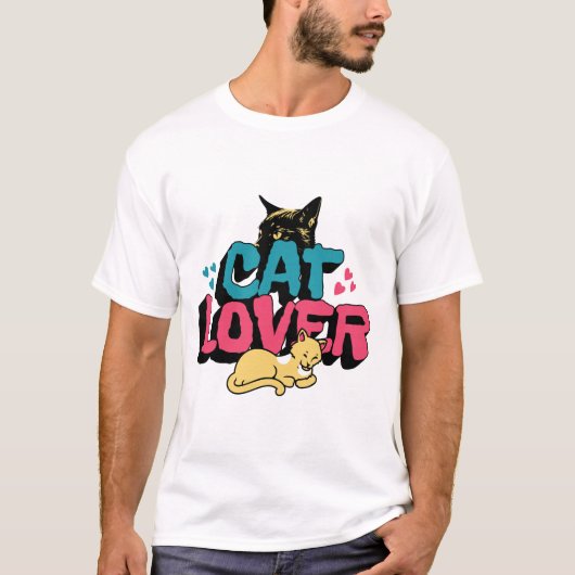 Kattenliefhebber T-shirt (Voorkant)