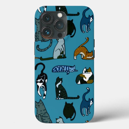 Kattenliefhebber Teal   Case-Mate iPhone Case (Achterkant)