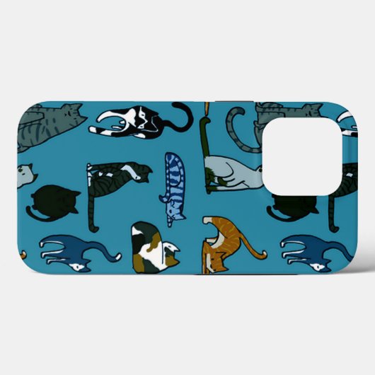 Kattenliefhebber Teal Case-Mate iPhone Case (Achterkant (horizontaal))