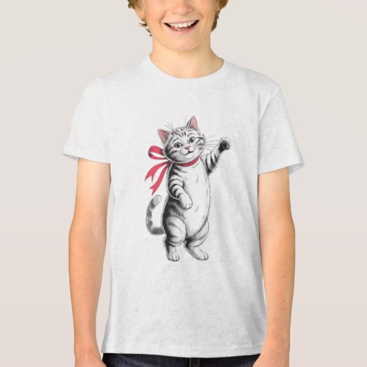 Kattenliefhebber Tri-Blend Shirt (Voorkant)