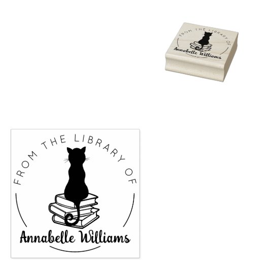 Kattenliefhebber uit de Bibliotheek van Boek Rubberstempel (Gestempeld)