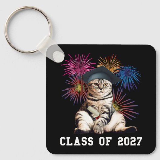 Kattenliefhebber van de klas van 2027 sleutelhanger (Voorkant)