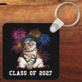 Kattenliefhebber van de klas van 2027 sleutelhanger (Achterkant)