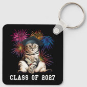 Kattenliefhebber van de klas van 2027 sleutelhanger (Achterkant)