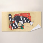 Kattenliefhebber van het boekennerd badhanddoek (Badhanddoek)